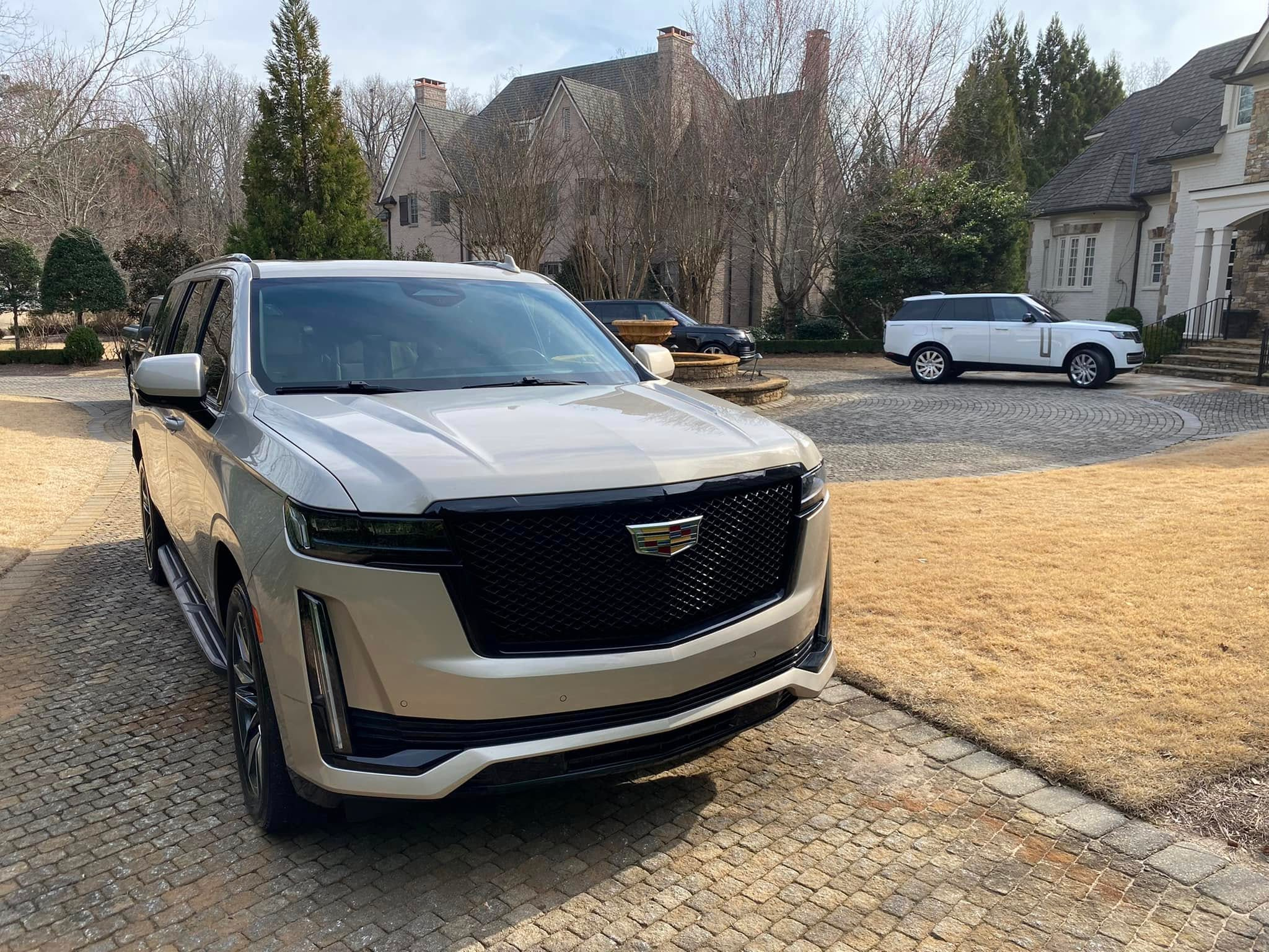 Cadillac truck detailed in Atlanta driveway, Way2Clean Mobile Detailing