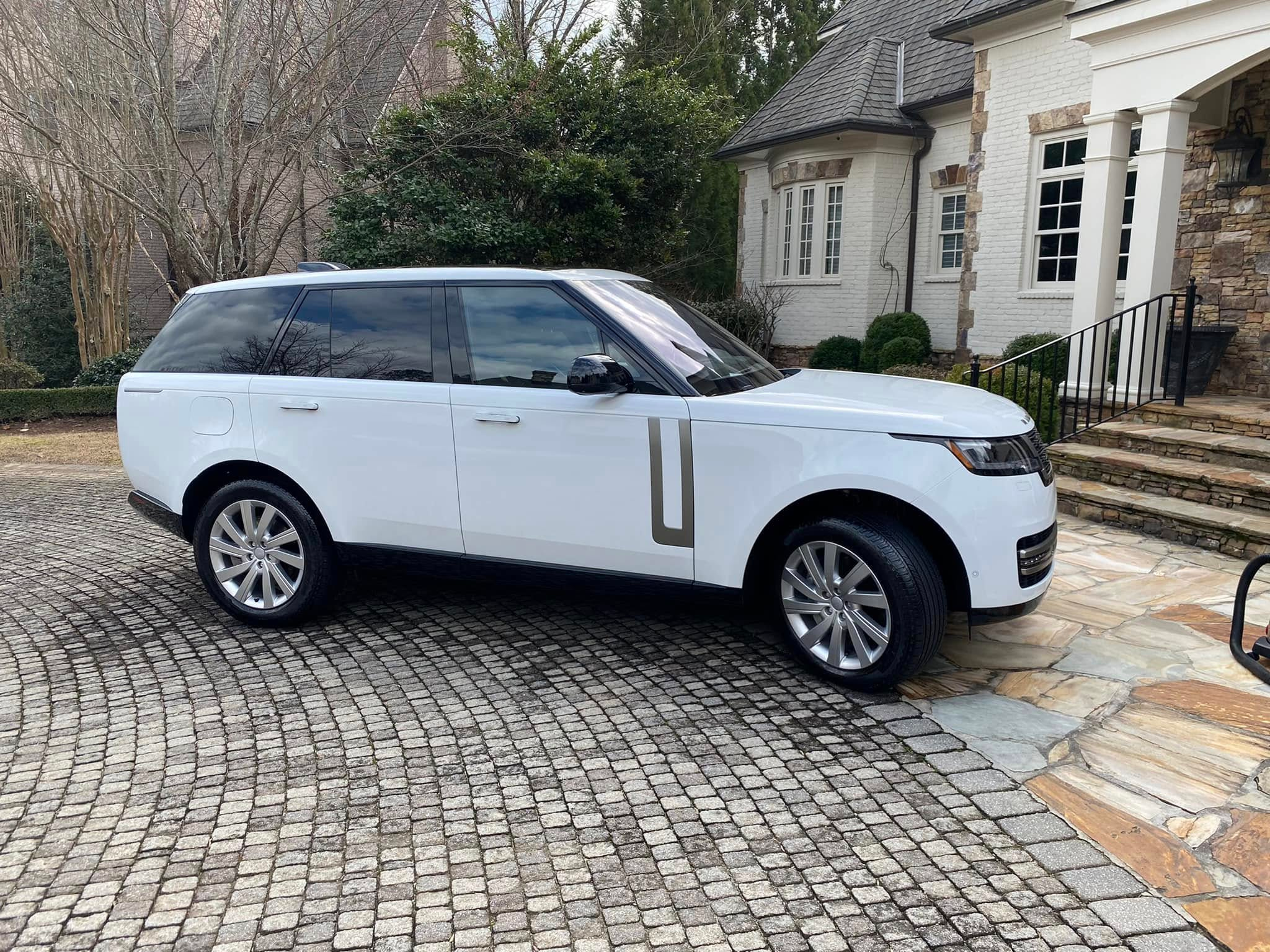 White Range Rover full detail in Atlanta driveway by Way2Clean